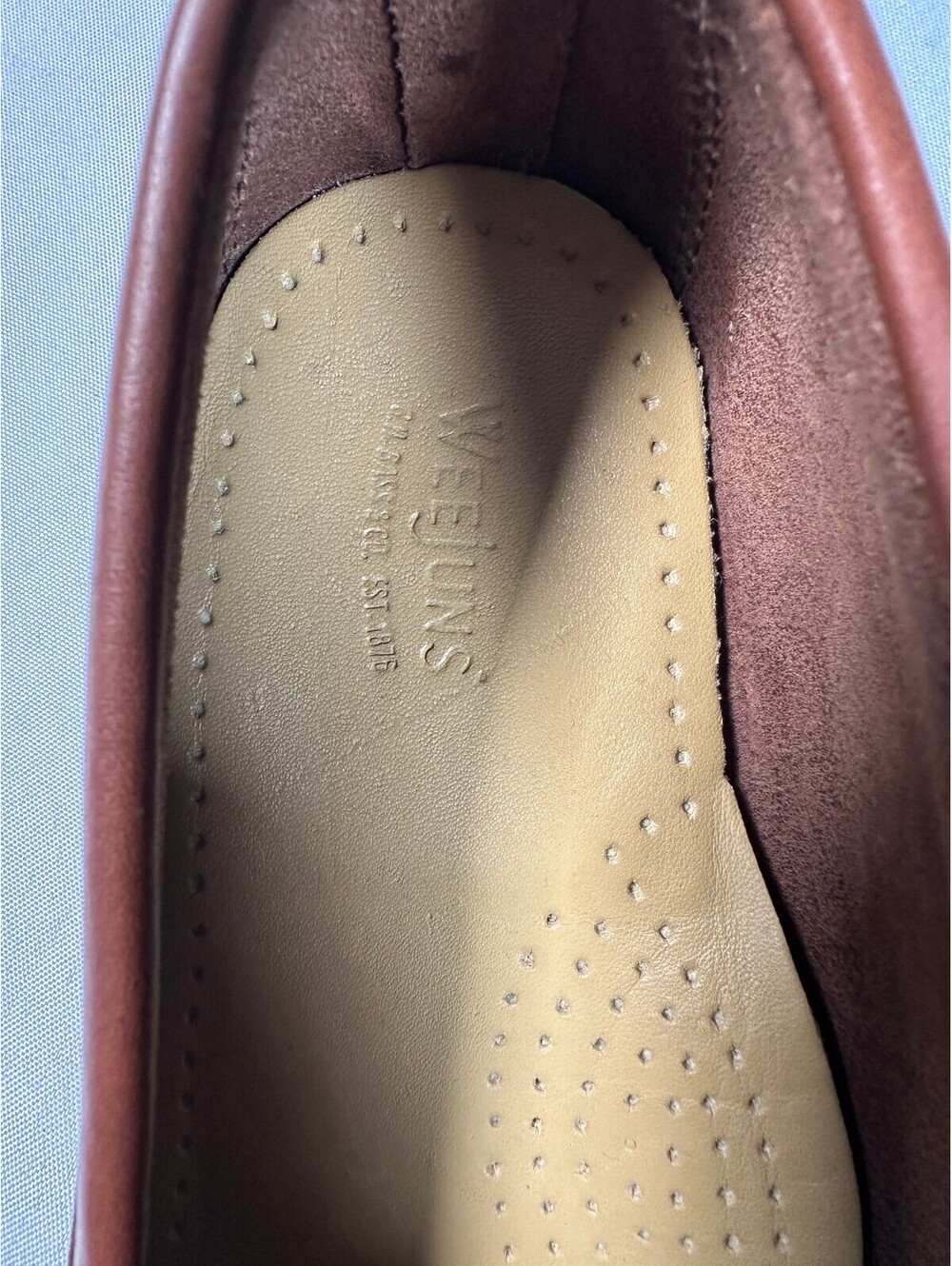 G.H. Bass Weejuns Kathleen Cognac Brown Leather Penny Loafers Women's 9 W Wide - Picture 2 of 7